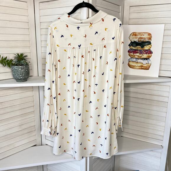 Living Doll long sleeve collared bird tunic top - Picture 6 of 8